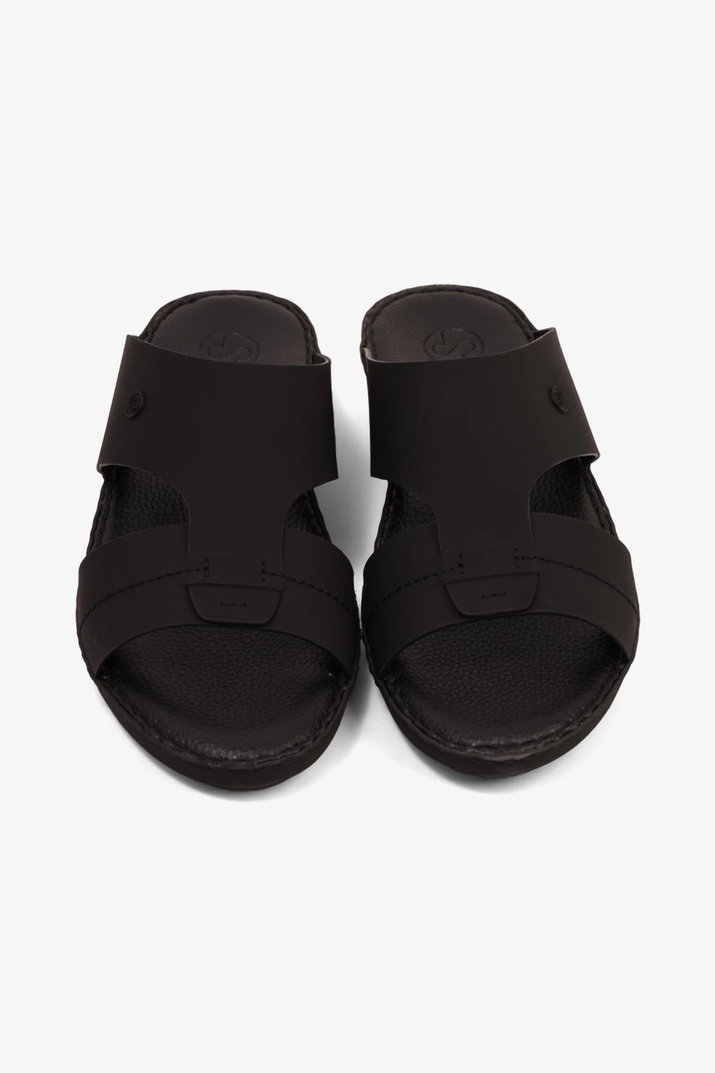 COMFORT PLUS MATTE MODERN LEATHER SANDALS BLACK