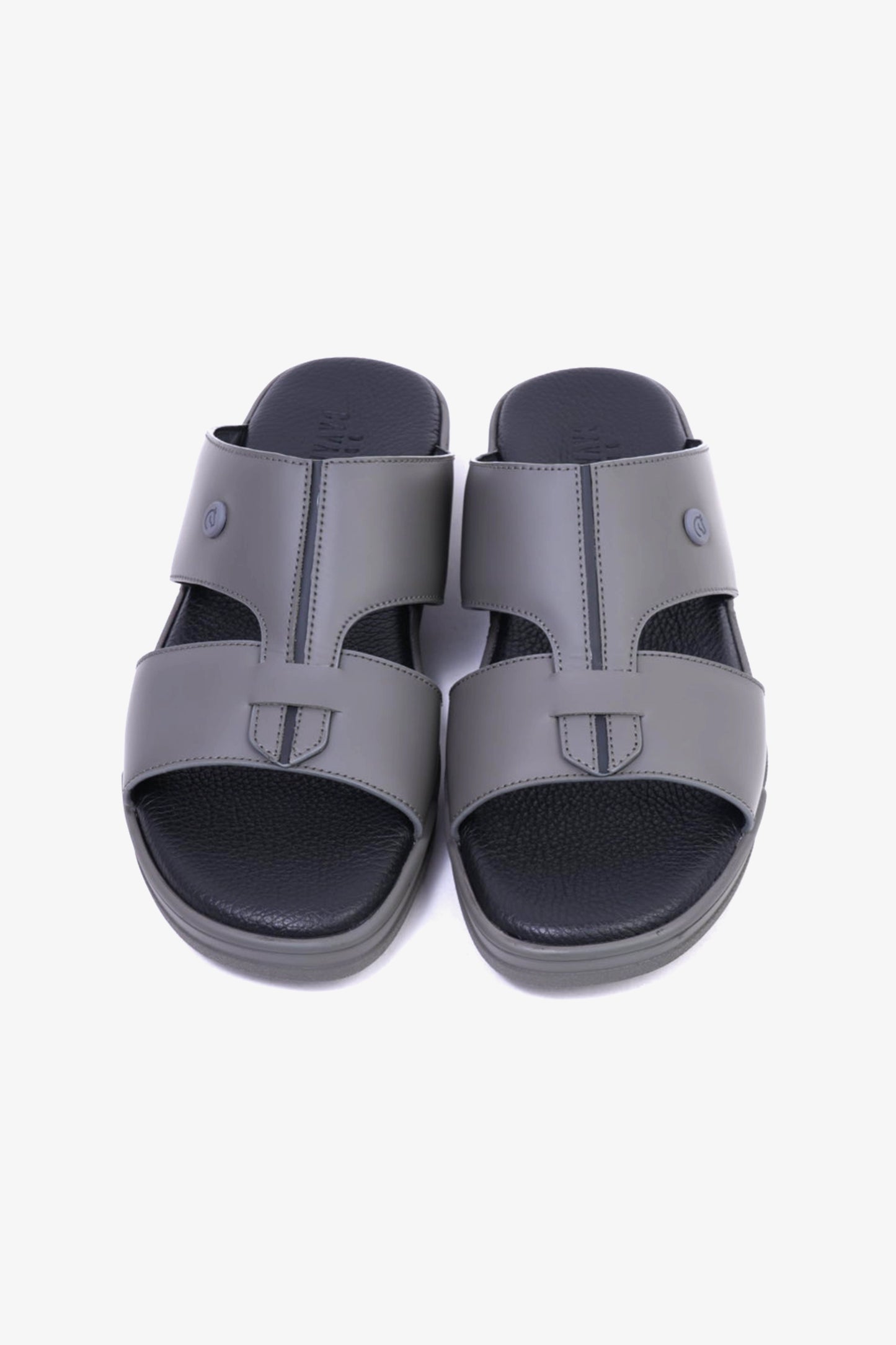 CAVALIER Men's Leather Sandals with Cut-Out Detail Grey