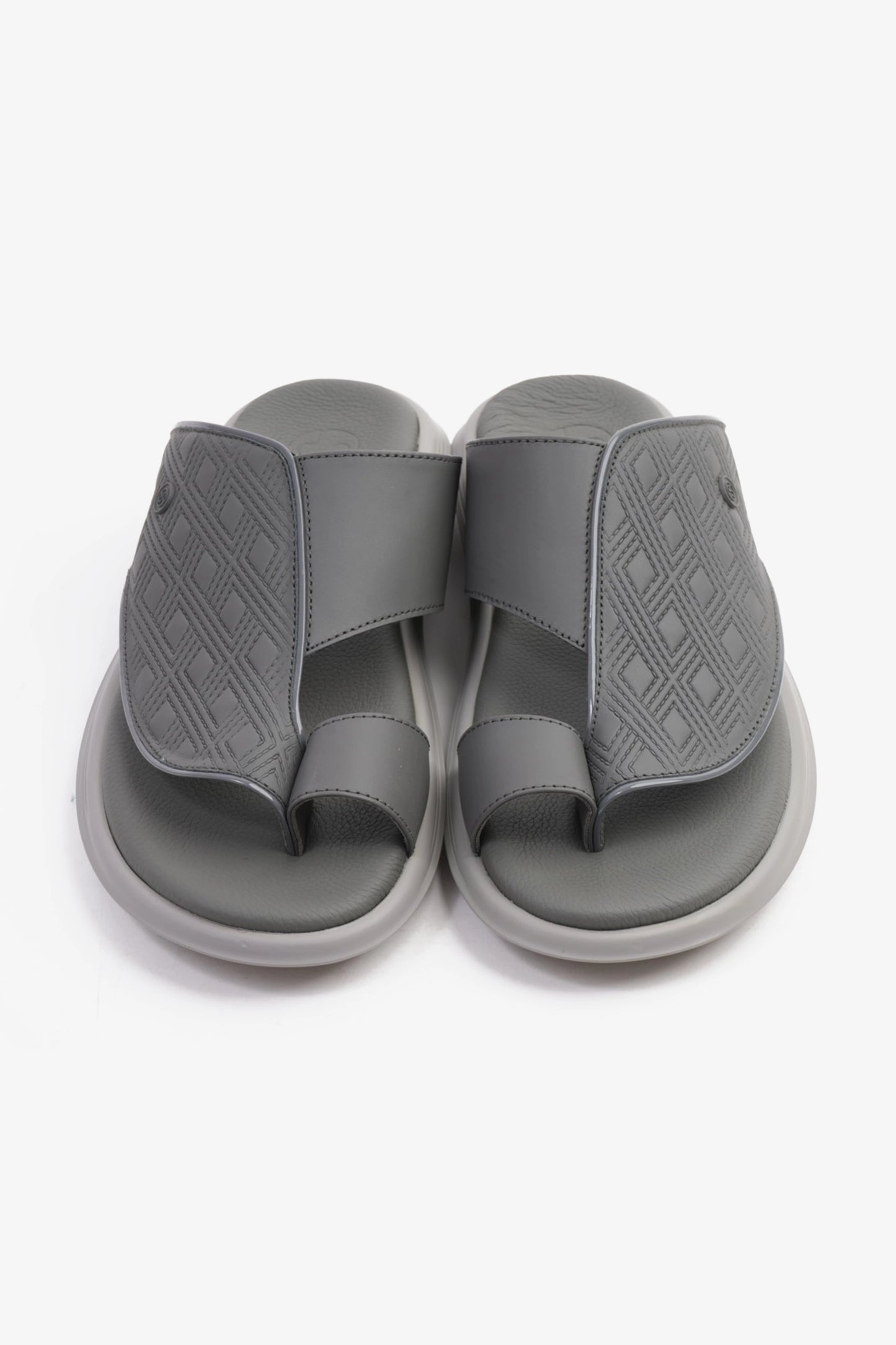 COMFORT PLUS ARABIC SANDALS MEN'S GEOMETRIC PATTERN SANDALS DARK- GREY