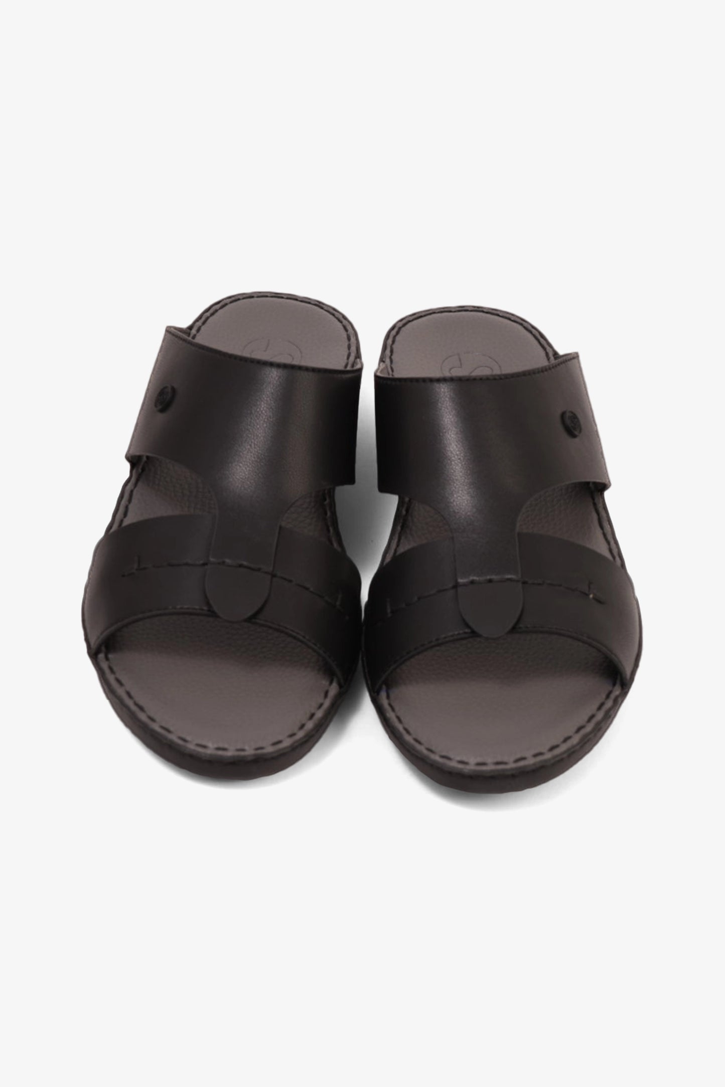 COMFORT PLUS MATTE MODERN LEATHER SANDALS BLACK