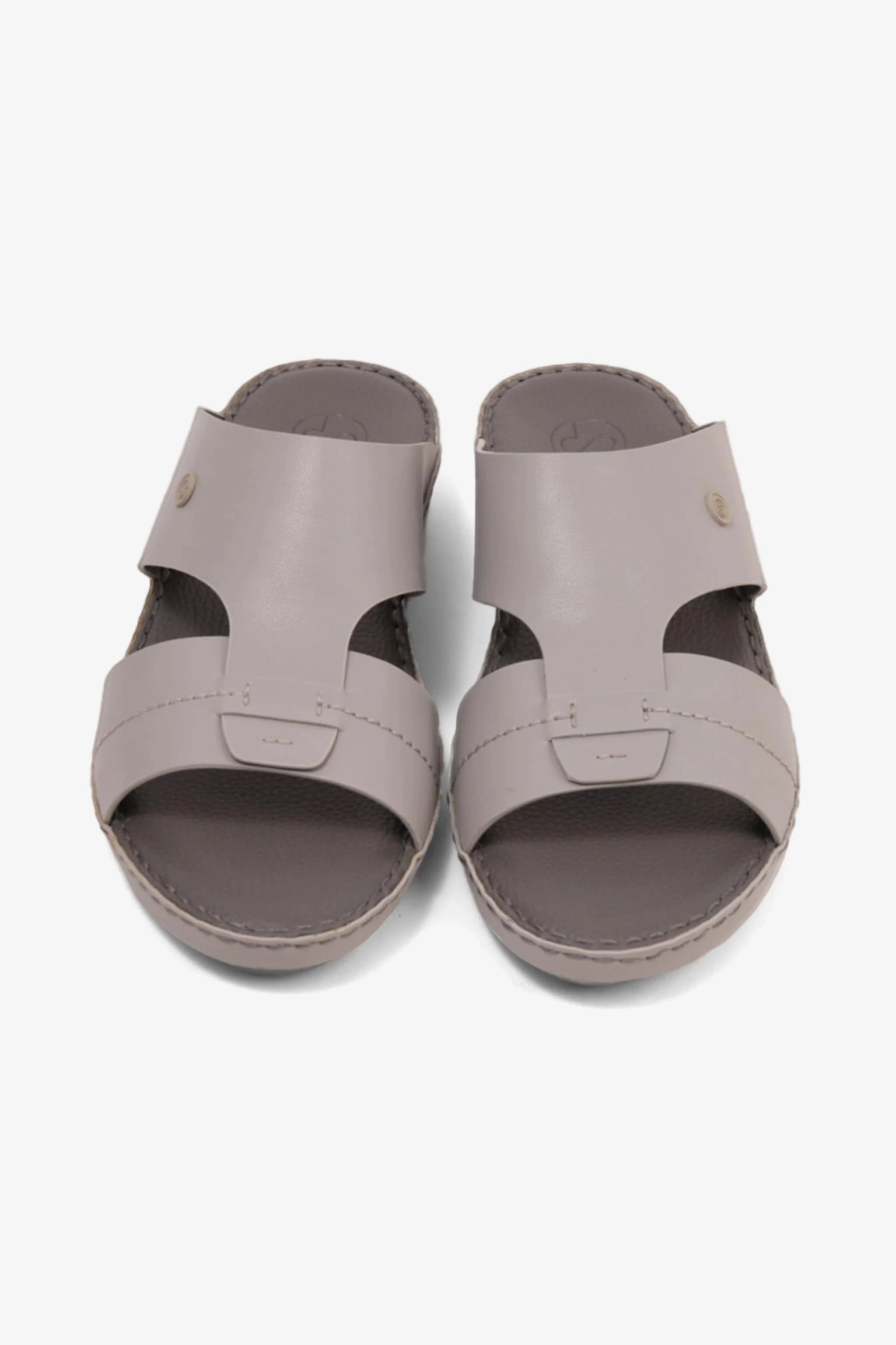 COMFORT PLUS MATTE MODERN LEATHER SANDALS LIGHT-GREY - Seventy7