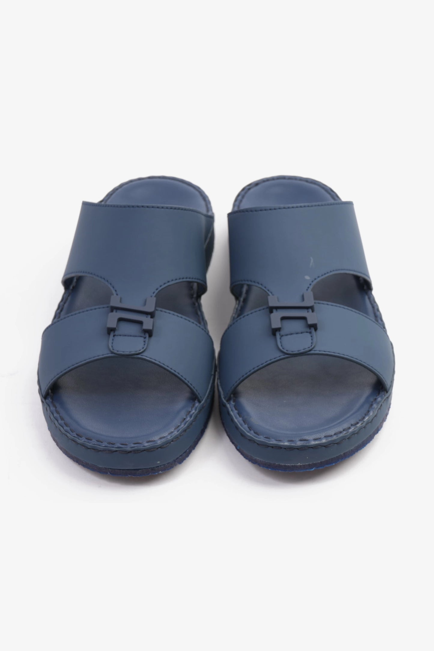 COMFORT PLUS MATTE LEATHER STYLISH TRIM MENS SANDALS NAVY