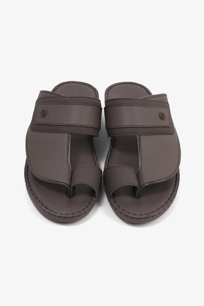 COMFORT PLUS LEATHER SANDALS WITH COMFORTABLE FOOTBED GREY