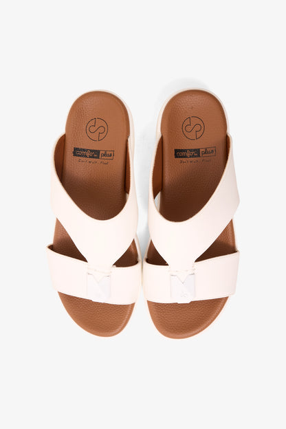 COMFORT PLUS SLEEK CUSHION ARABIC SANDALS WHITE