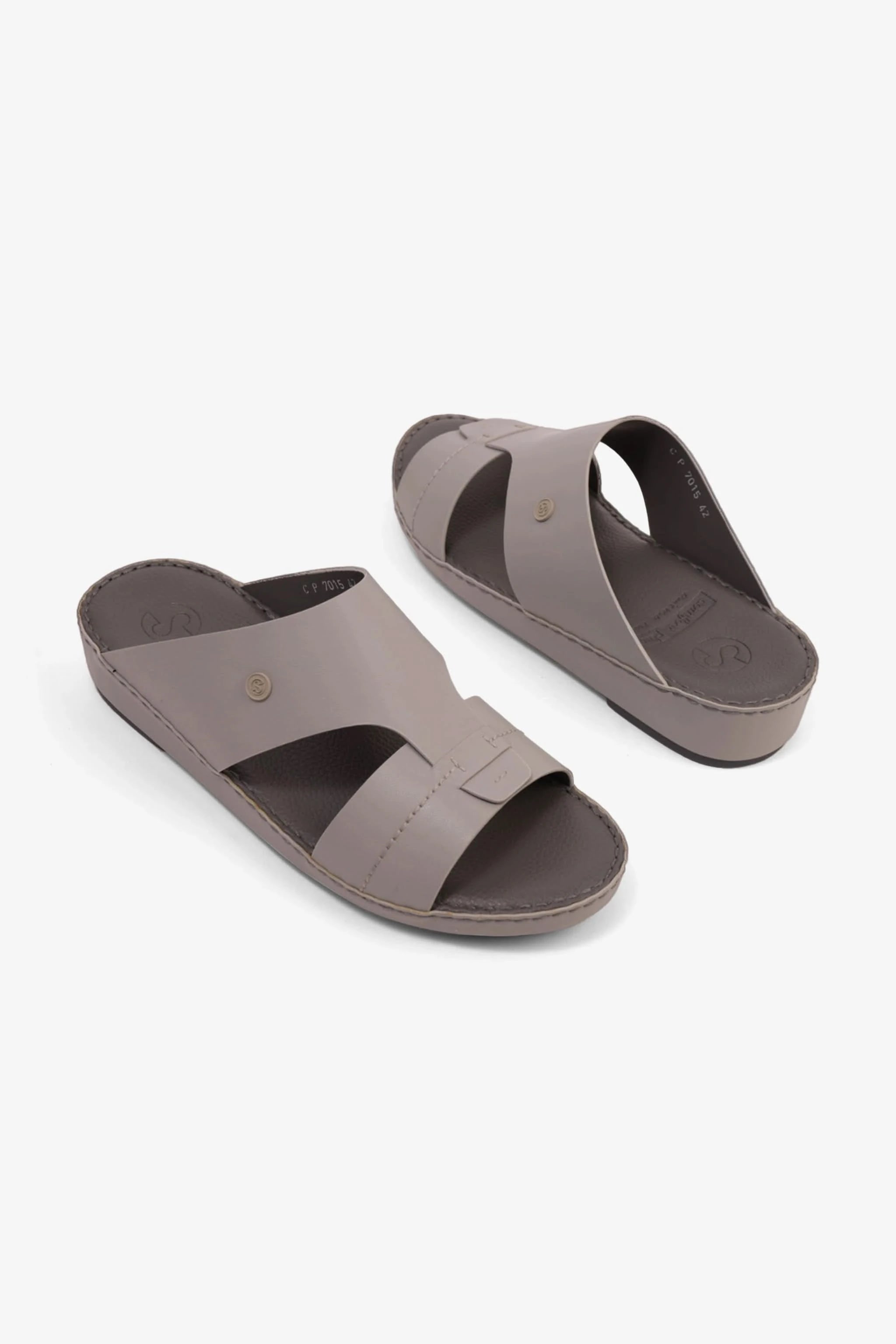 COMFORT PLUS MATTE MODERN LEATHER SANDALS LIGHT-GREY - Seventy7