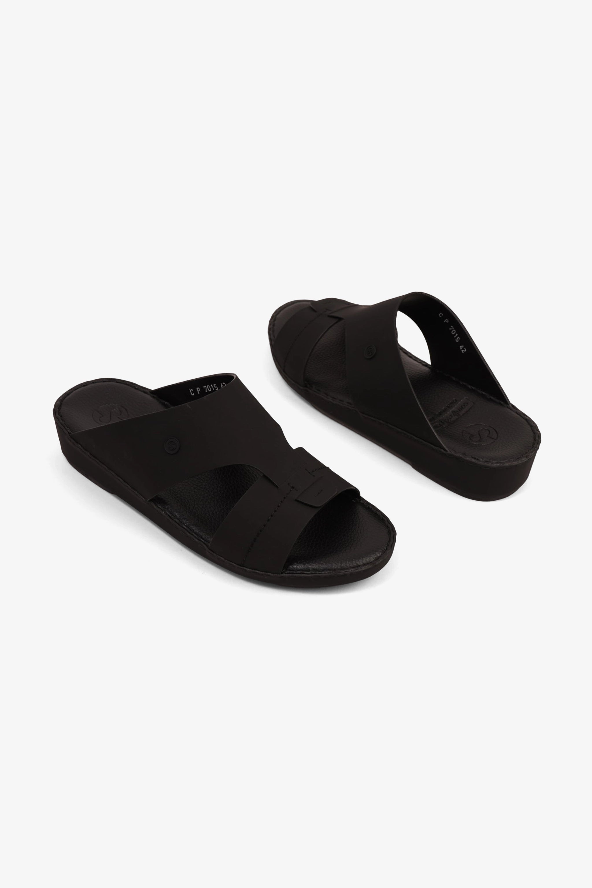 COMFORT PLUS MATTE MODERN LEATHER SANDALS BLACK - Seventy7