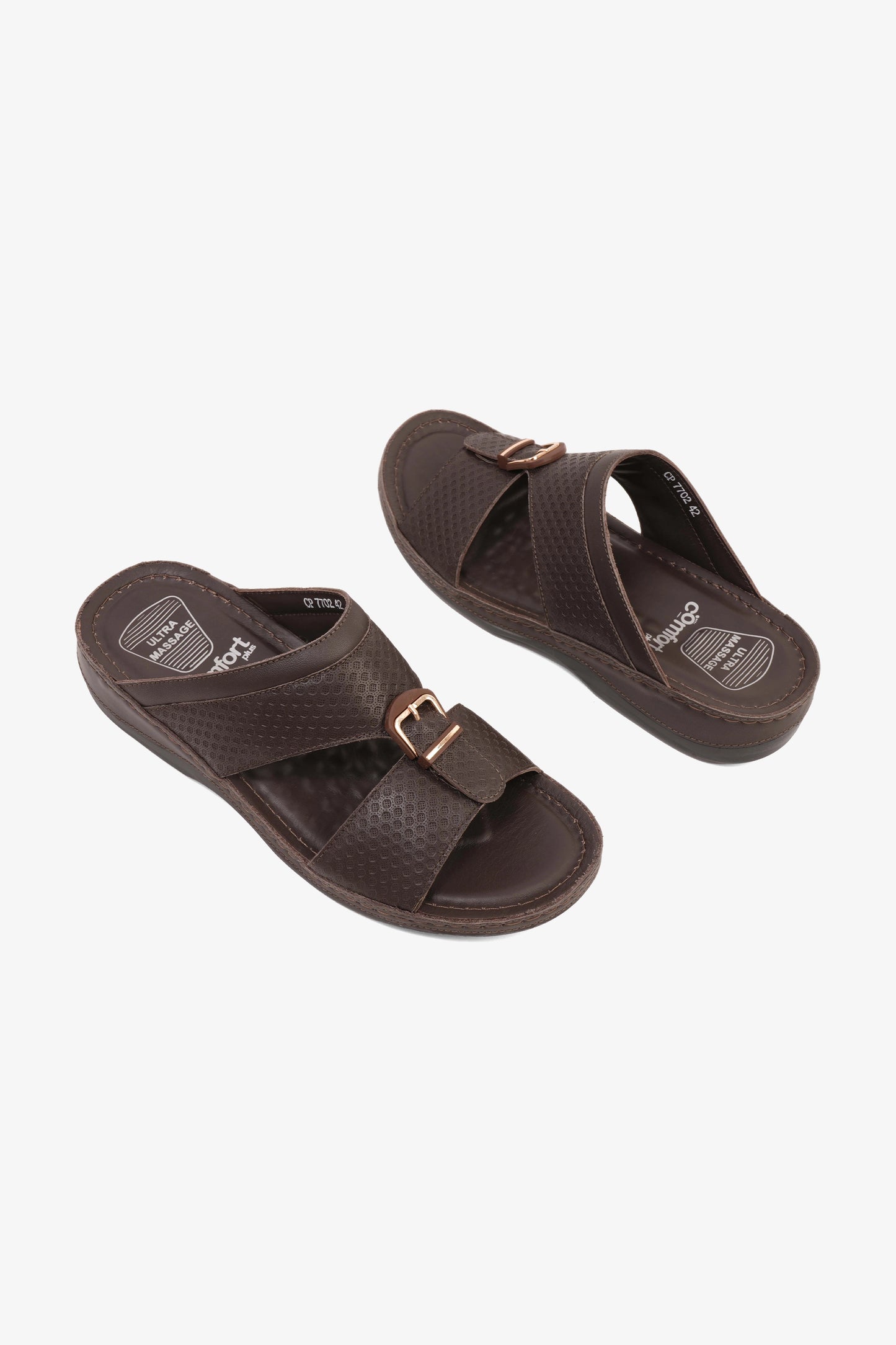 COMFORT PLUS MEN'S ULTRA COMFORT TRIM SANDALS BROWN