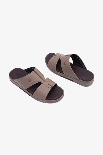 CAVALIER Men's Leather Sandals with Cut-Out Detail Stone