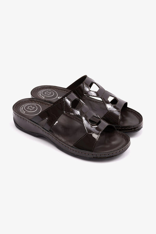 COMFORT PLUS ULTRA MASSAGE POINT WOMENS ARABIC SANDAL BROWN