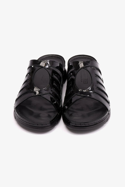 PATENT LEATHER WOMENS COMFORT PLUS SANDALS BLACK – Seventy7