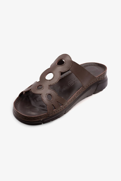 COMFORT PLUS LADIES SANDAL WITH ULTRA MASSAGE POINT BROWN