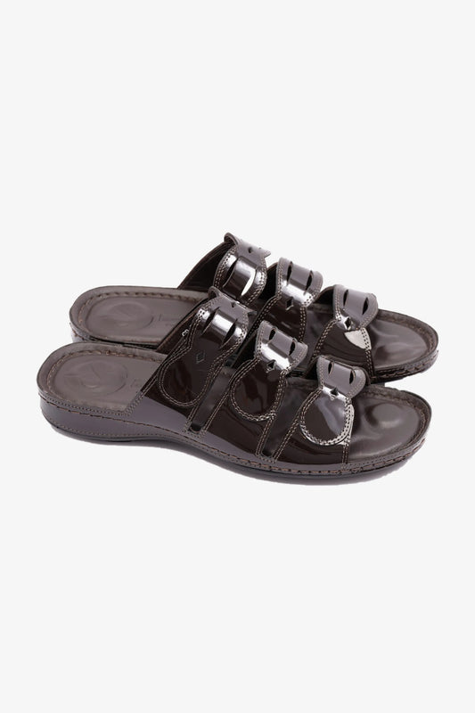WOMENS COMFORT PLUS SOFT FOOTBED SANDALS BROWN