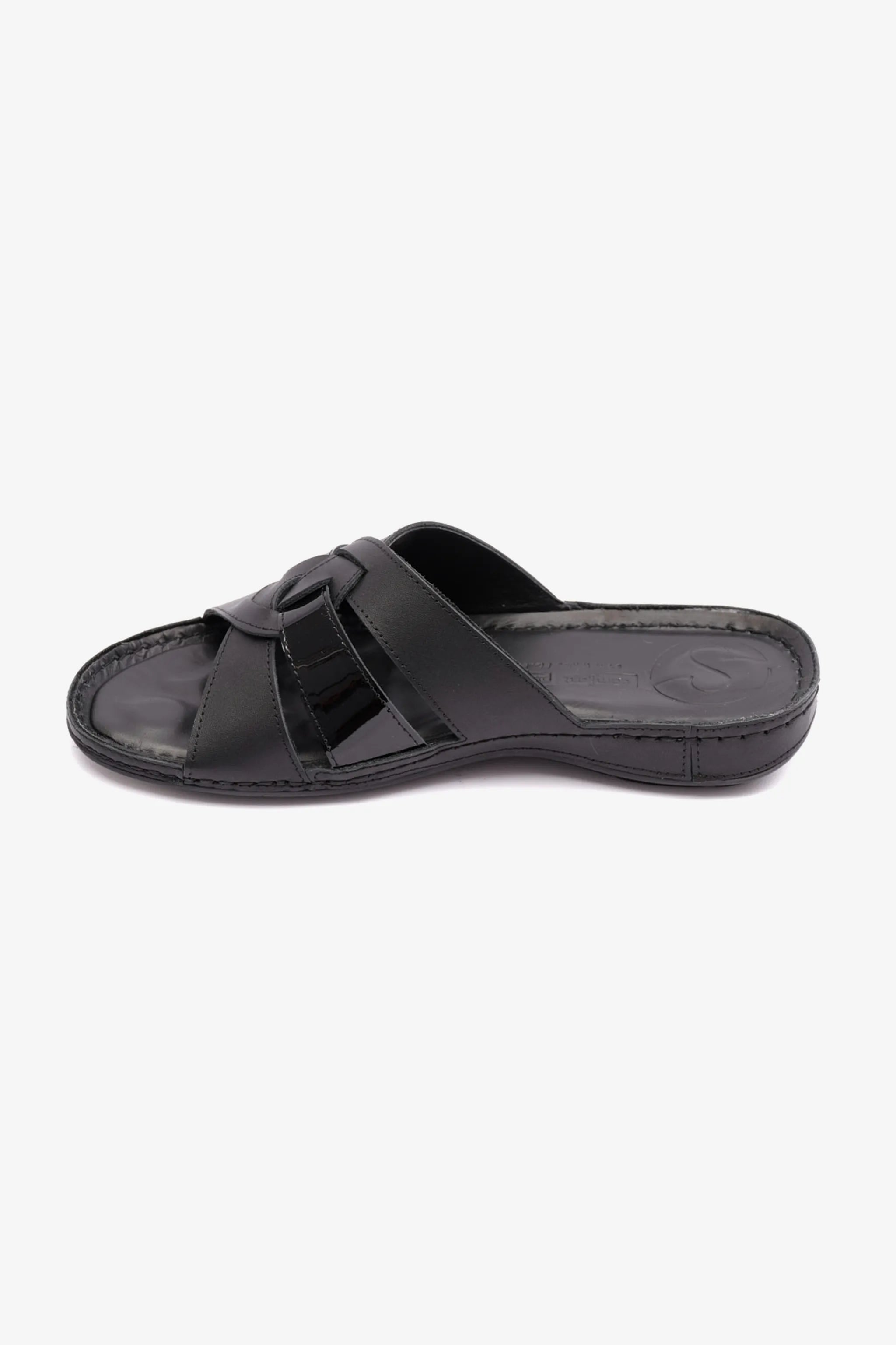 SOFT NAPPA FLAT COMFORT PLUS LADIES SANDALS BLACK