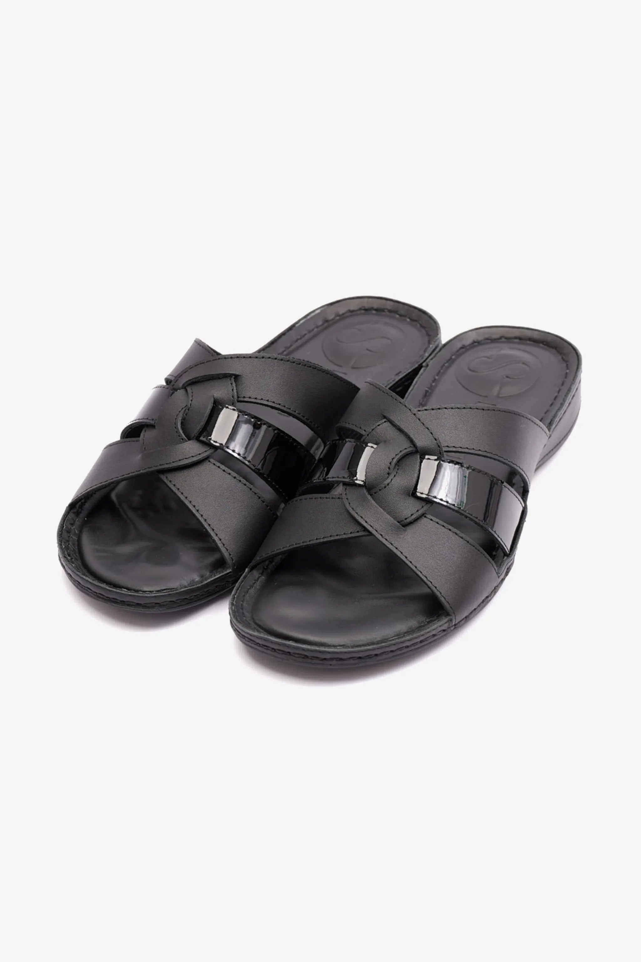 SOFT NAPPA FLAT COMFORT PLUS LADIES SANDALS BLACK