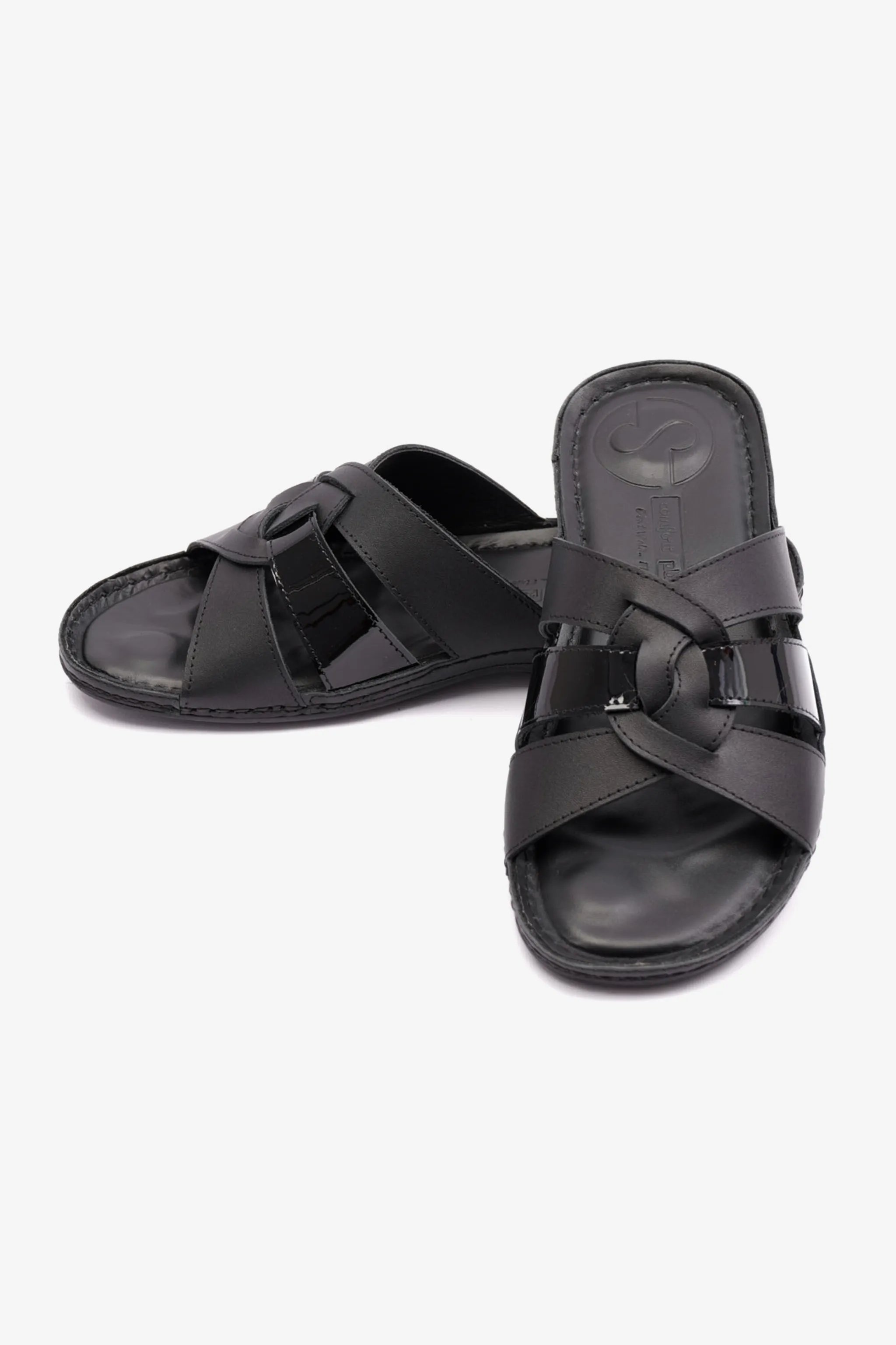 SOFT NAPPA FLAT COMFORT PLUS LADIES SANDALS BLACK