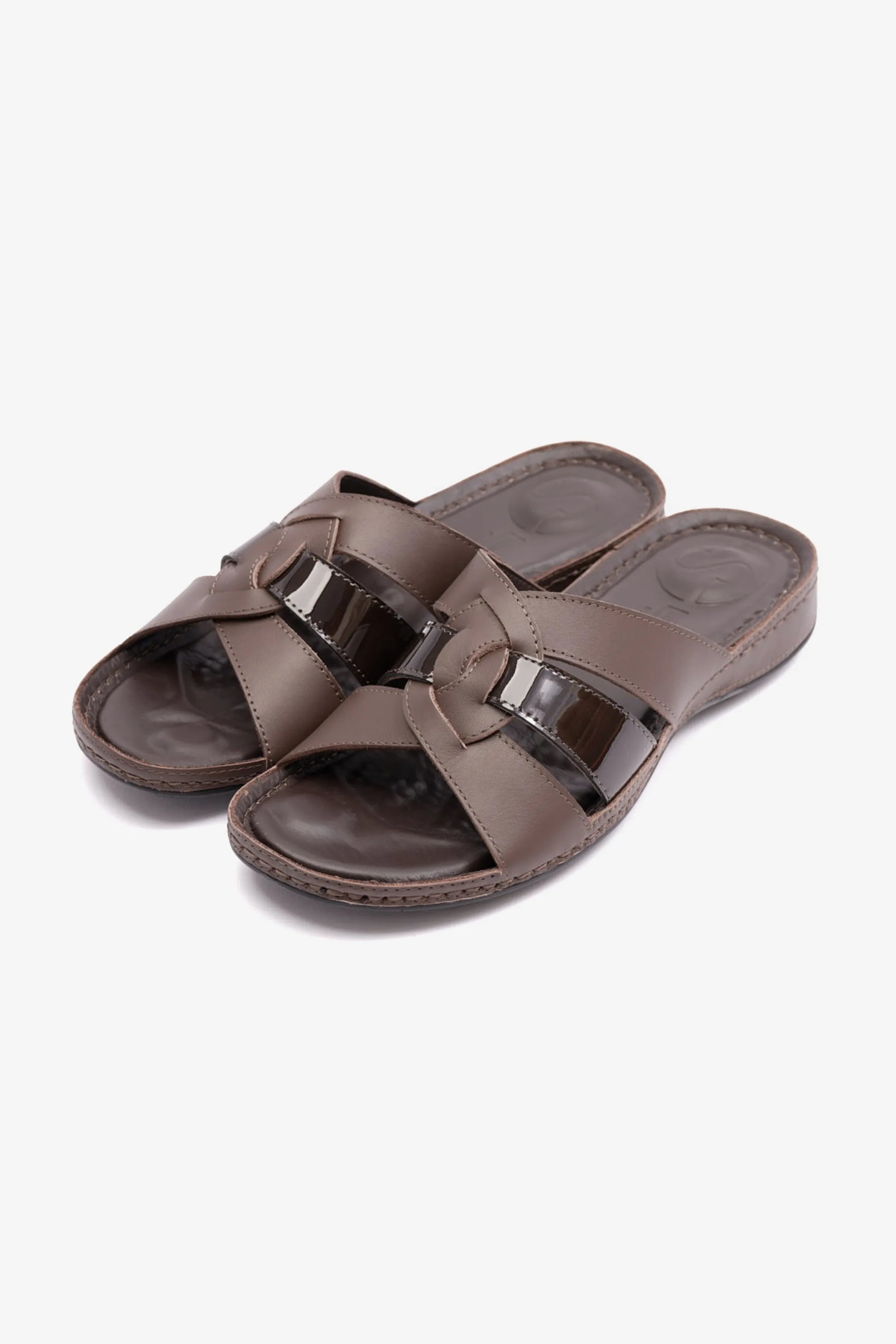 SOFT NAPPA FLAT COMFORT PLUS LADIES SANDALS BROWN