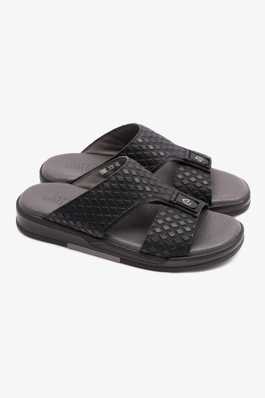 CAVALIER MENS ANTISKID GRIP SANDALS BLACK