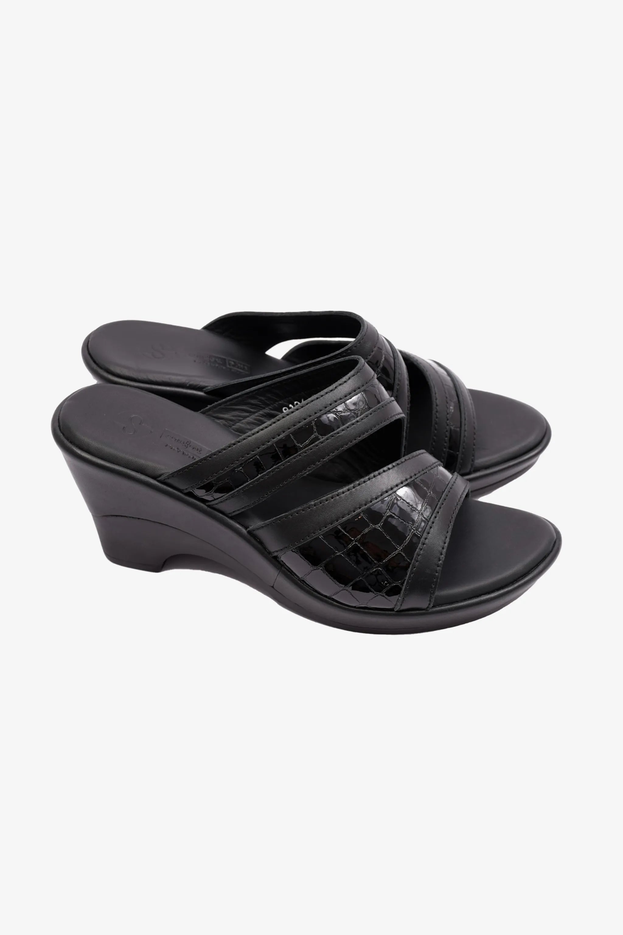 COMFORT PLUS EXTRA CUSHIONED HIGH HEEL WOMENS SANDAL BLACK