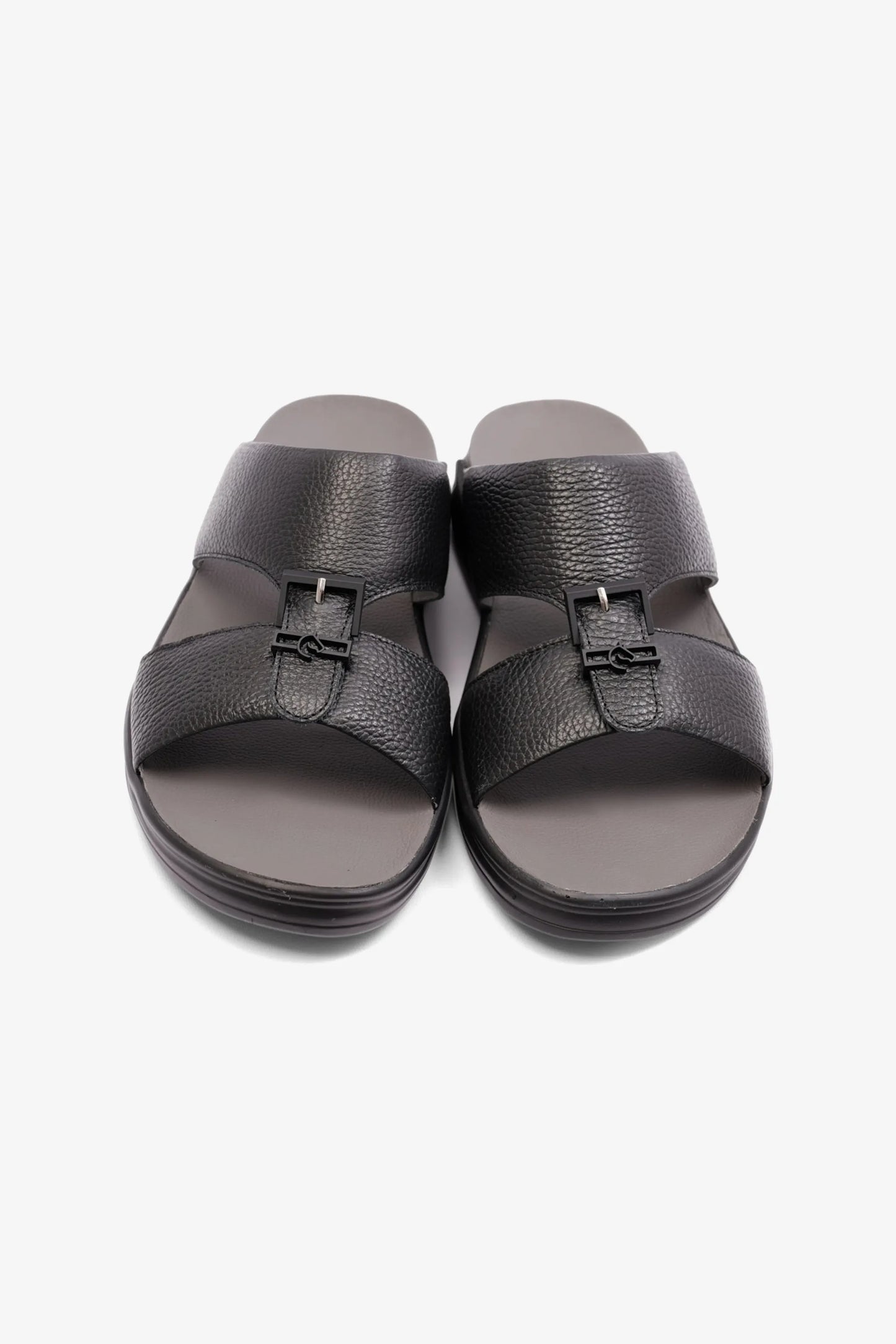 CAVAILER EMBOSSED LEATHER MENS SANDAL SUN BLACK