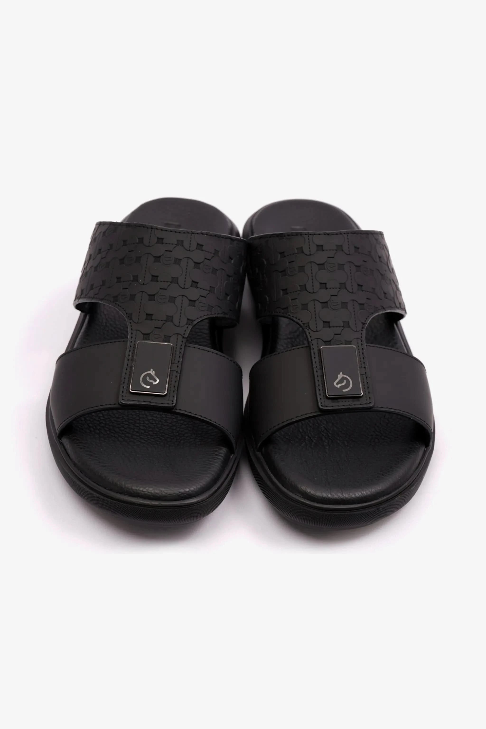 STYLISH TRIM MENS UOMO CAVALIER SANDALS BLACK - Seventy7