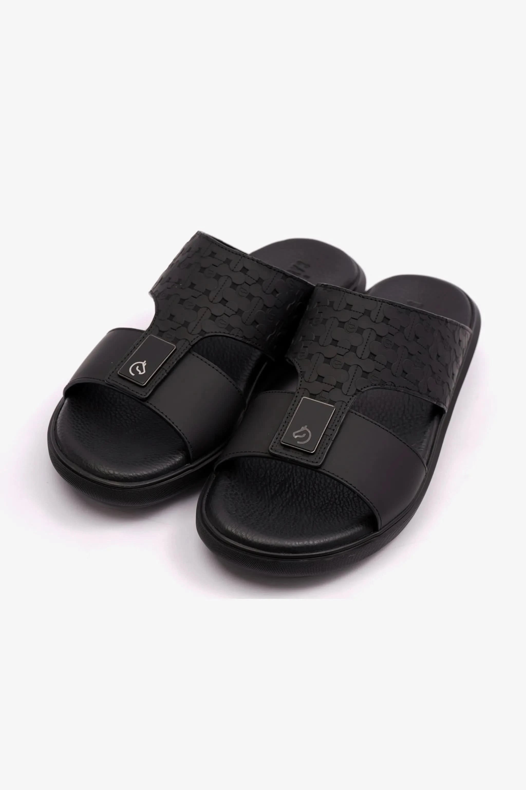 STYLISH TRIM MENS UOMO CAVALIER SANDALS BLACK - Seventy7