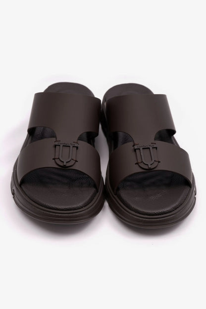 COMFORT PLUS ELEGENT TRIM MENS MATT LEATHER SANDALS BROWN