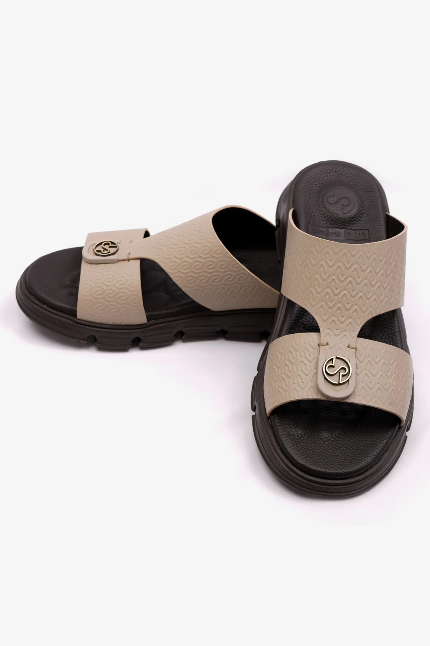 ITALIAN OUTSOLE MENS ARABIC COMFORT PLUS SANDALS BLACK SAND