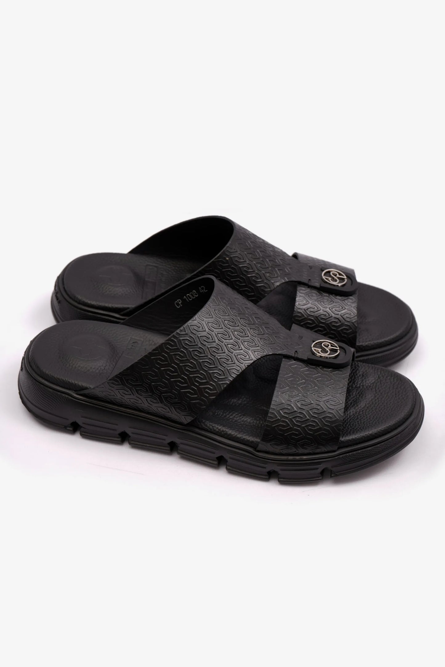 ITALIAN OUTSOLE MENS ARABIC COMFORT PLUS SANDALS BLACK