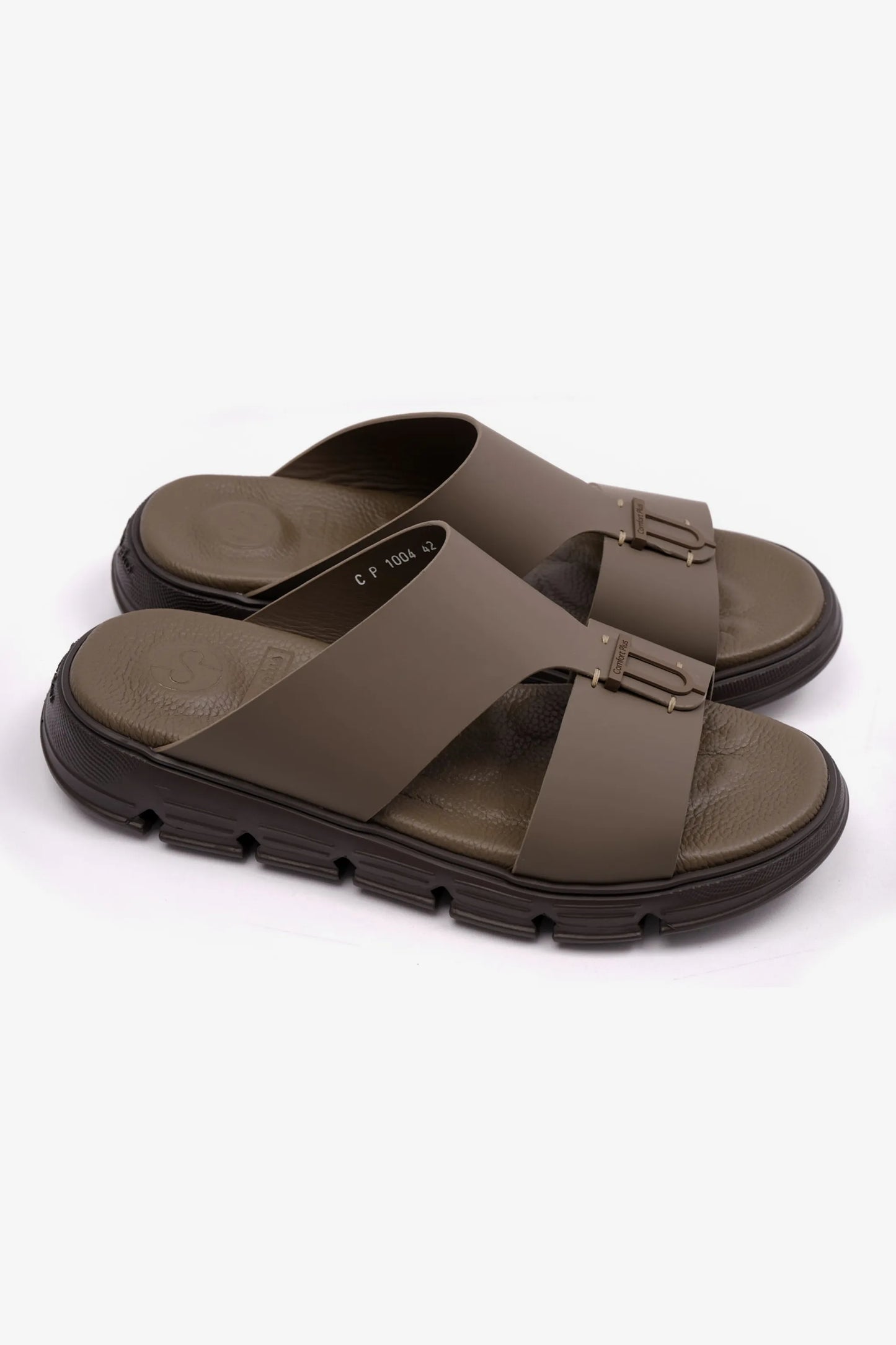 COMFORT PLUS ELEGENT TRIM MENS MATT LEATHER SANDALS TRUFFLE