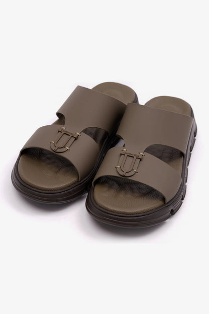 COMFORT PLUS ELEGENT TRIM MENS MATT LEATHER SANDALS TRUFFLE