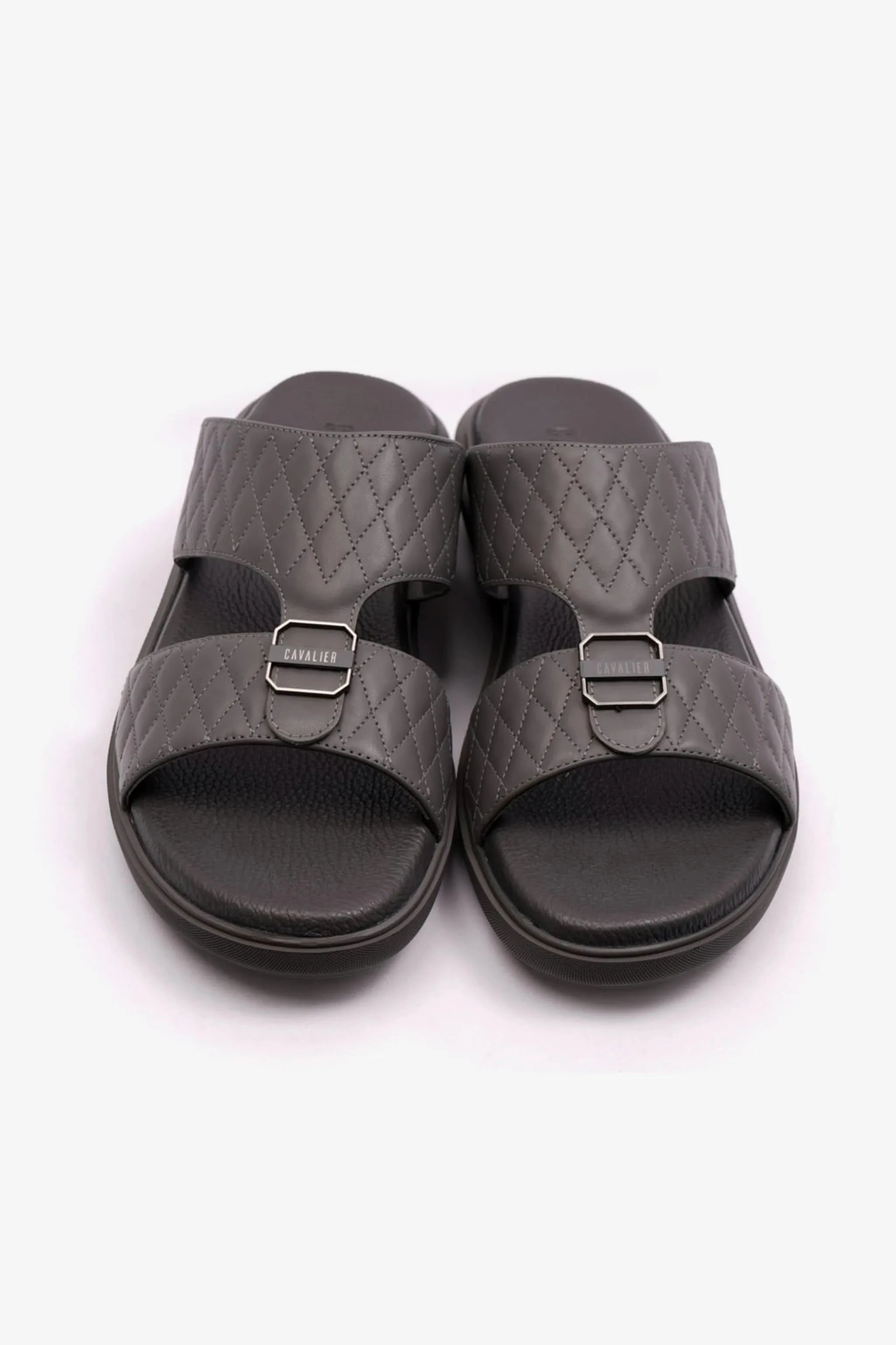 CAVALIER MENS ARABIC QUILTING PATTERN SANDALS GREY