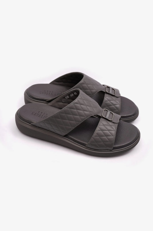 CAVALIER MENS QUILTING PATTERN ARABIC SANDALS GREY