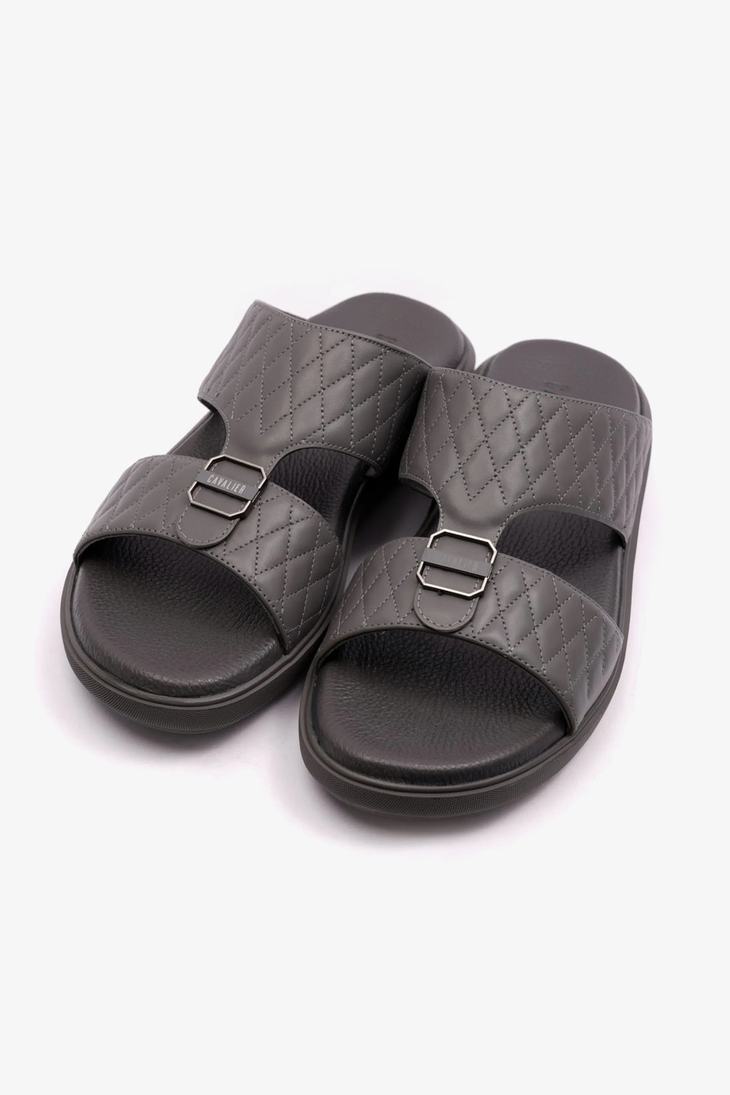 CAVALIER MENS ARABIC QUILTING PATTERN SANDALS GREY