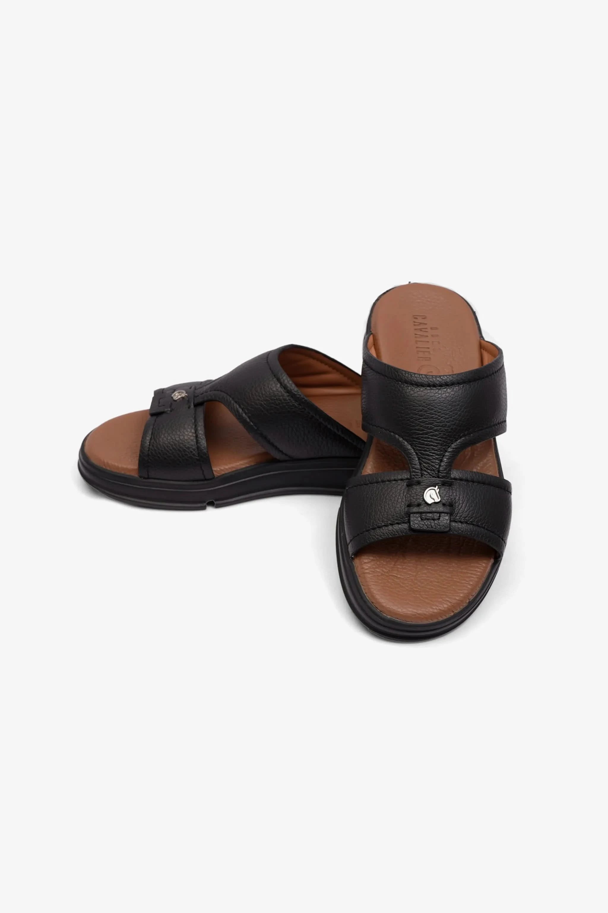 MENS ARABIC UOMO CAVALIER SANDALS LEO BLACK