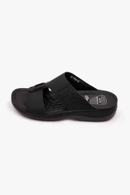 COMFORT PLUS MENS STYLISH TRIM SANDALS BLACK