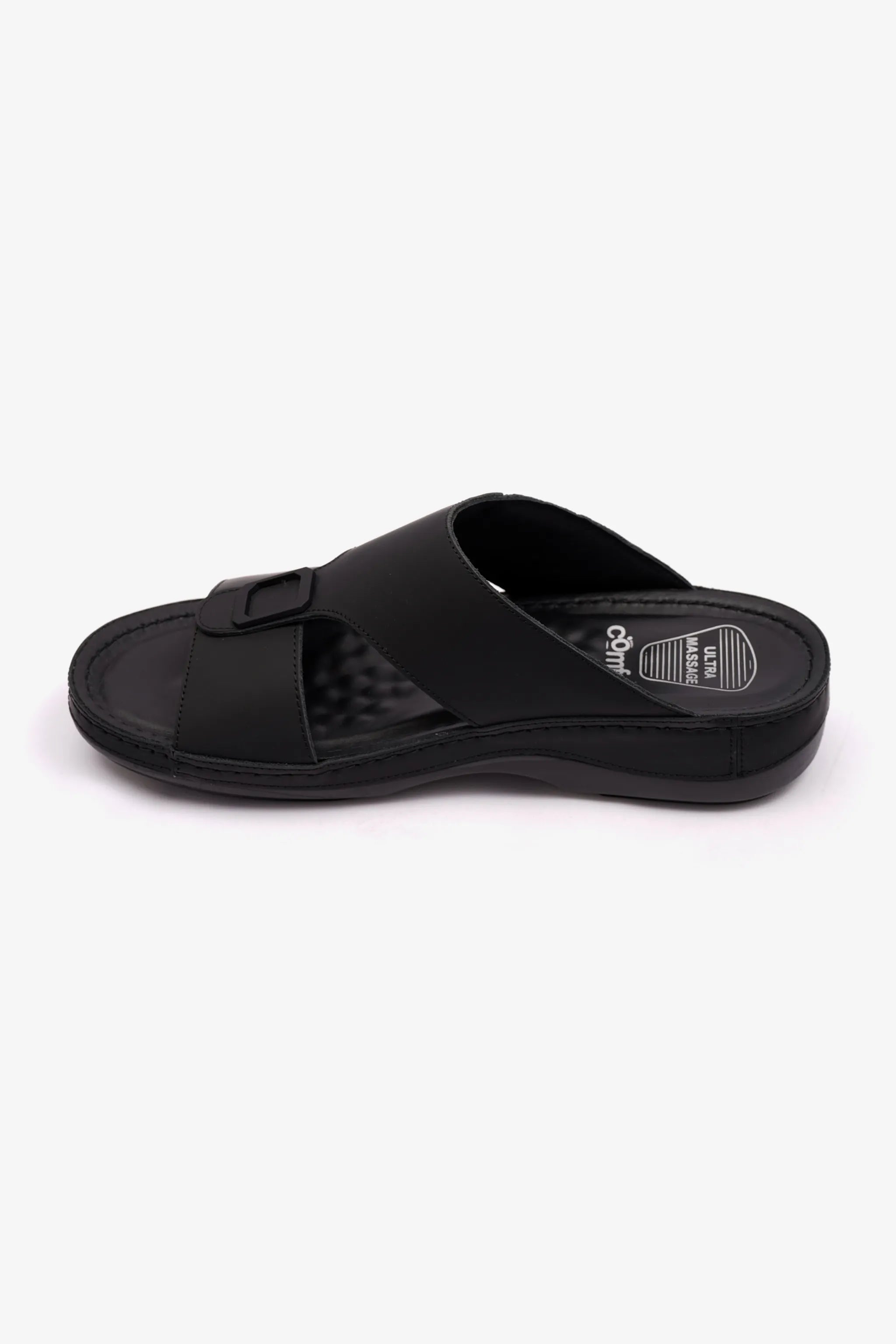 COMFORT PLUS MENS STYLISH TRIM SANDALS BLACK - Seventy7