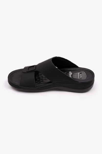 COMFORT PLUS MENS STYLISH TRIM SANDALS BLACK