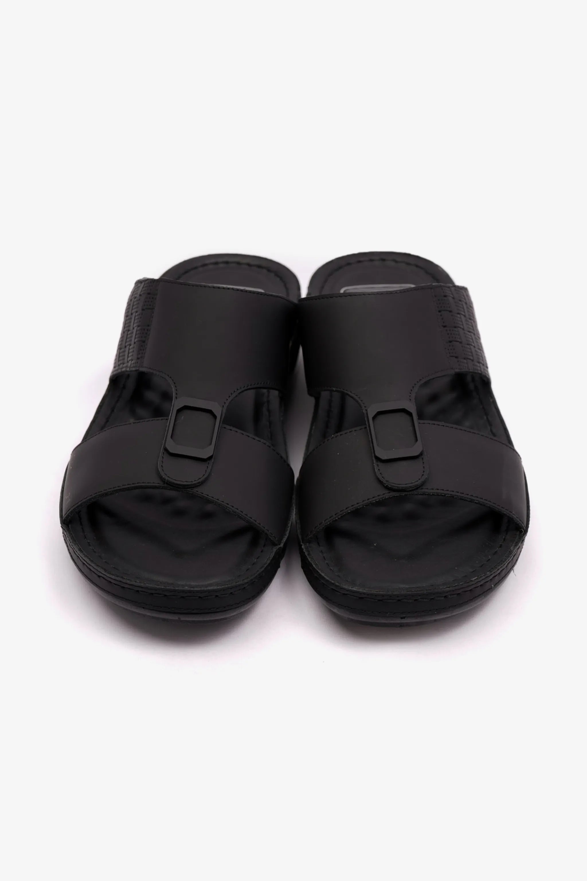 COMFORT PLUS MENS STYLISH TRIM SANDALS BLACK - Seventy7
