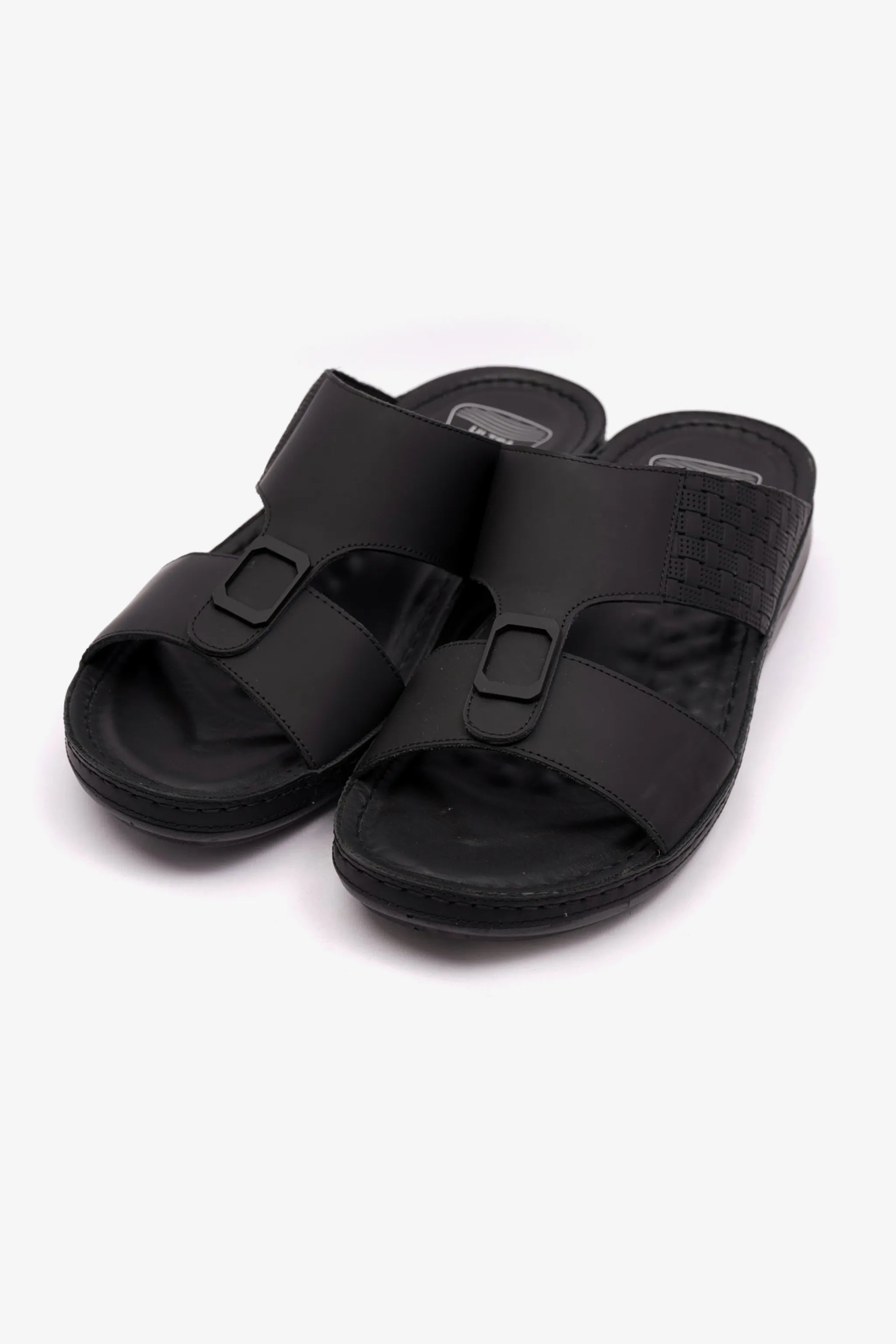 COMFORT PLUS MENS STYLISH TRIM SANDALS BLACK - Seventy7