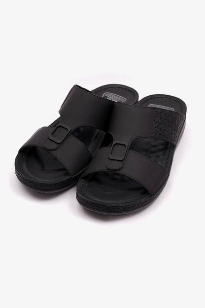 COMFORT PLUS MENS STYLISH TRIM SANDALS BLACK