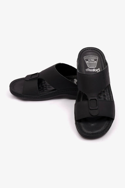 COMFORT PLUS MENS STYLISH TRIM SANDALS BLACK