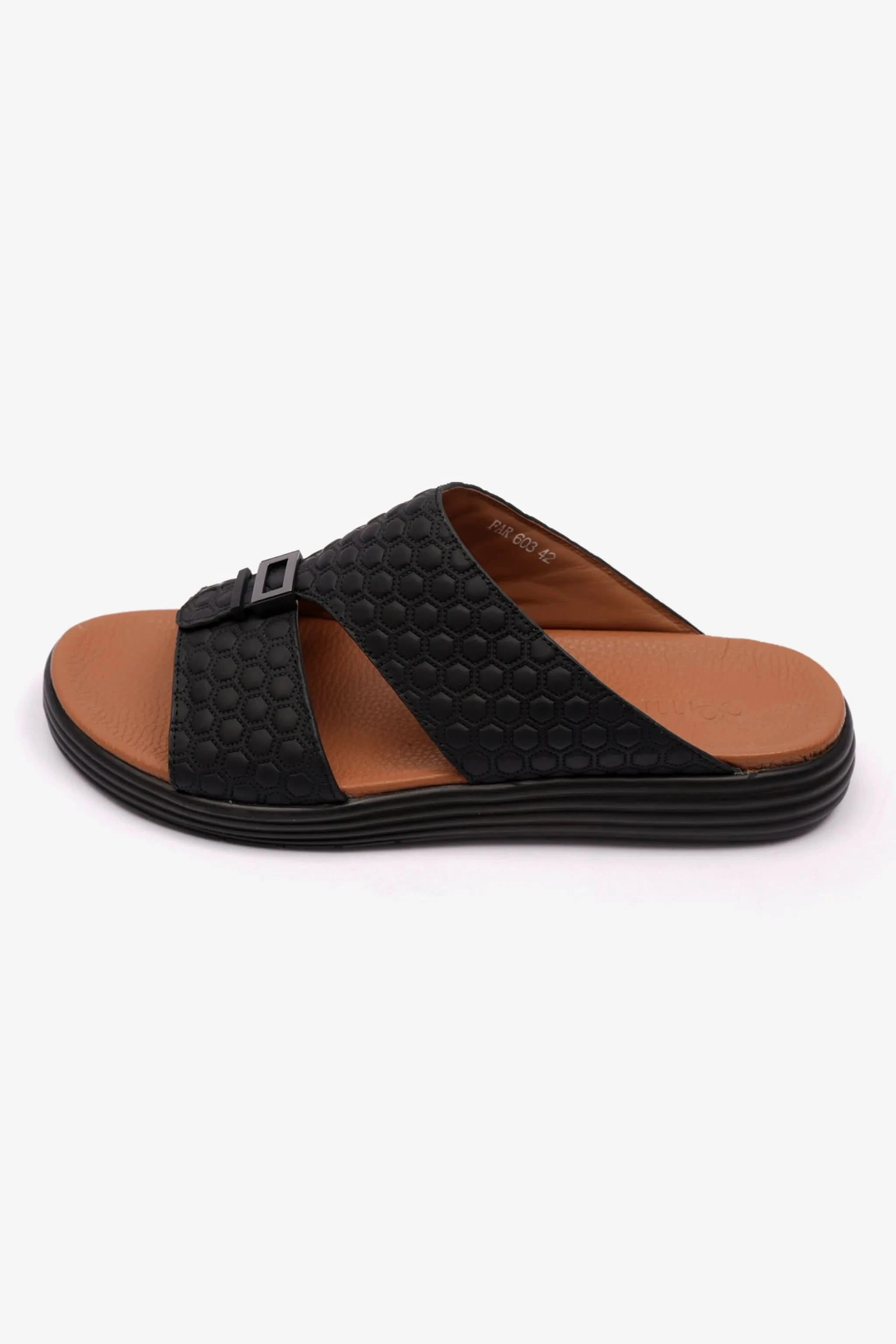 COMFORT PLUS STYLISH MENS ARABIC TRIMS SANDALS BLACK